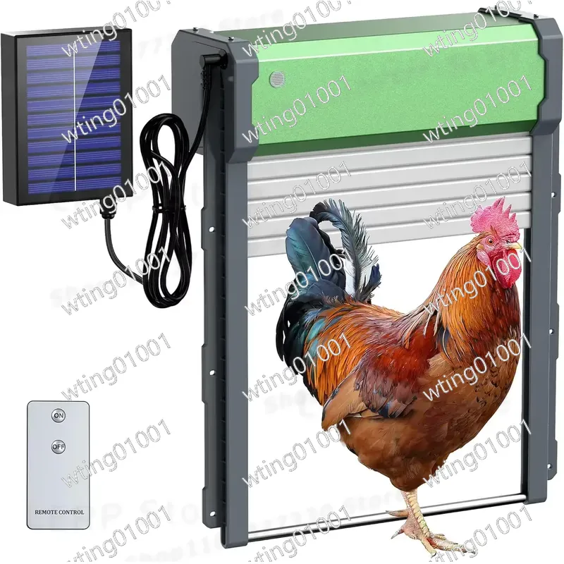 Automatic Chicken Door Opener Solar - タイマーと光センサー付き自動開閉式鶏小屋ドアオープナー、自動開閉式養鶏場ゲートセキュリティ