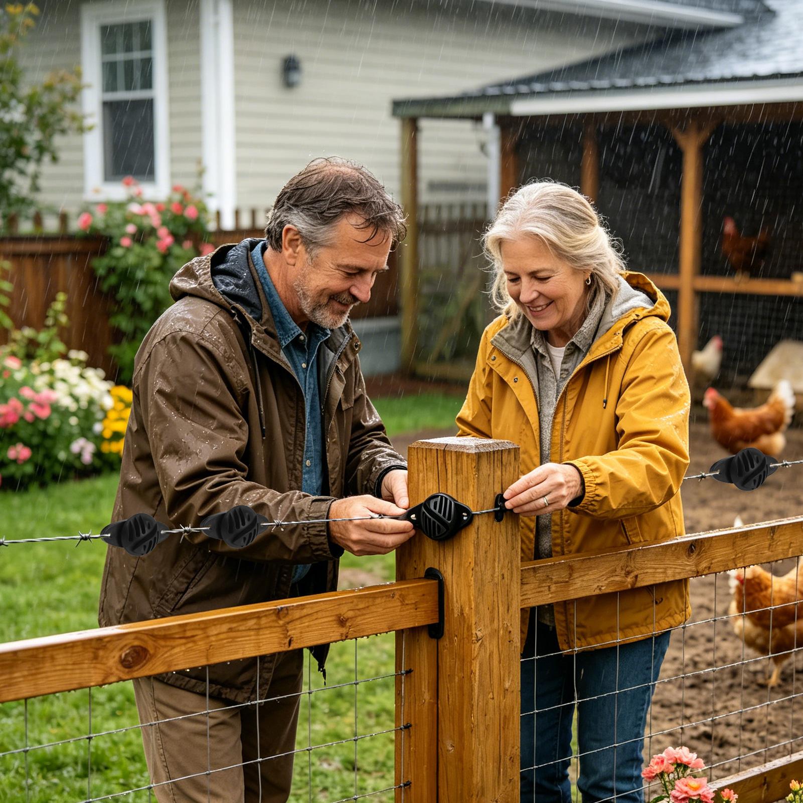 Electric Fence Insulator Post - 木製支柱用電気柵絶縁体 100個入り 電子支柱交換用ネジ絶縁体 フェンス交換用