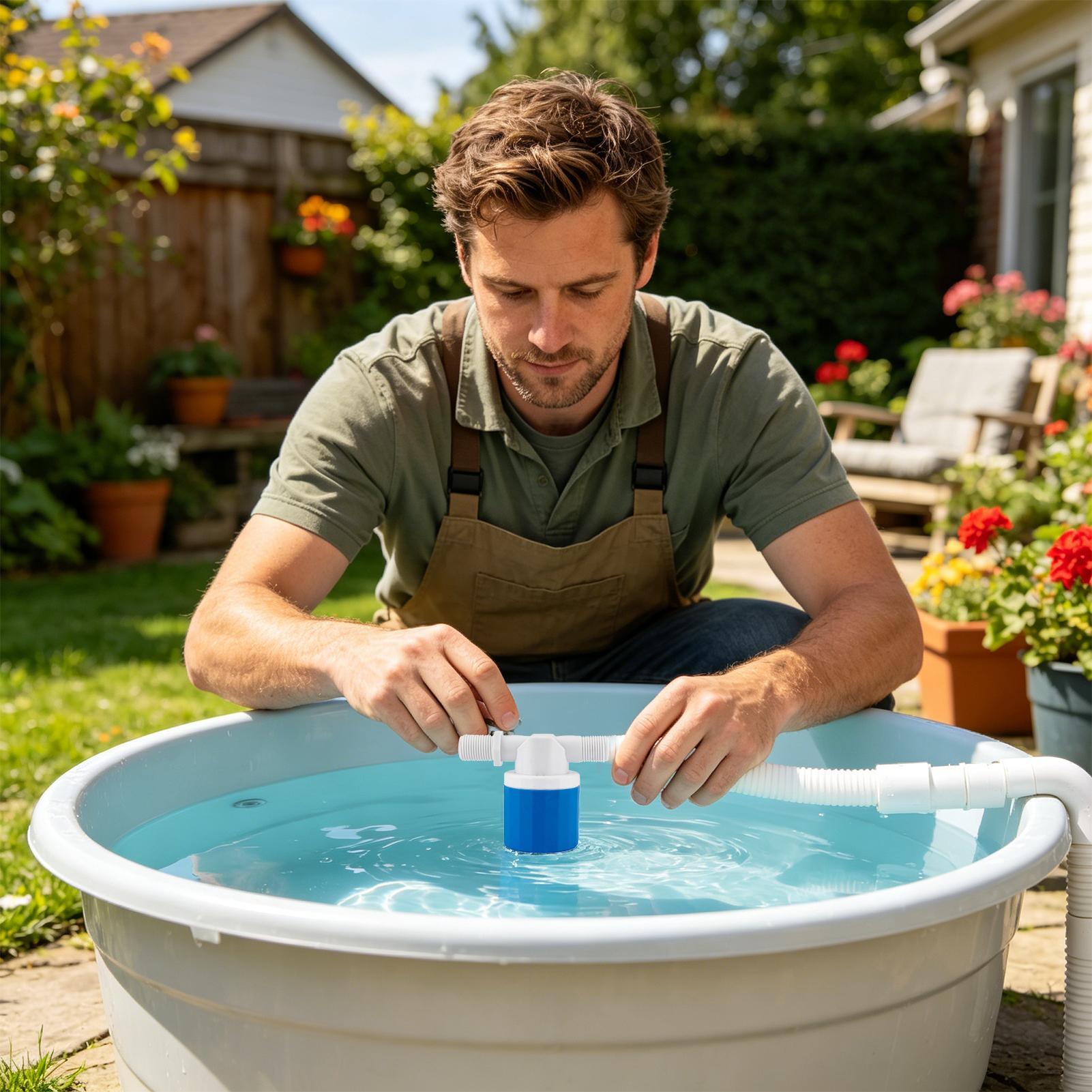 Livestock Water Trough Float Valve - 水槽フロートバルブ簡単設置ホームメンテナンス部品バッファタンクフロートバルブ家庭寮湖プール家畜用水槽用
