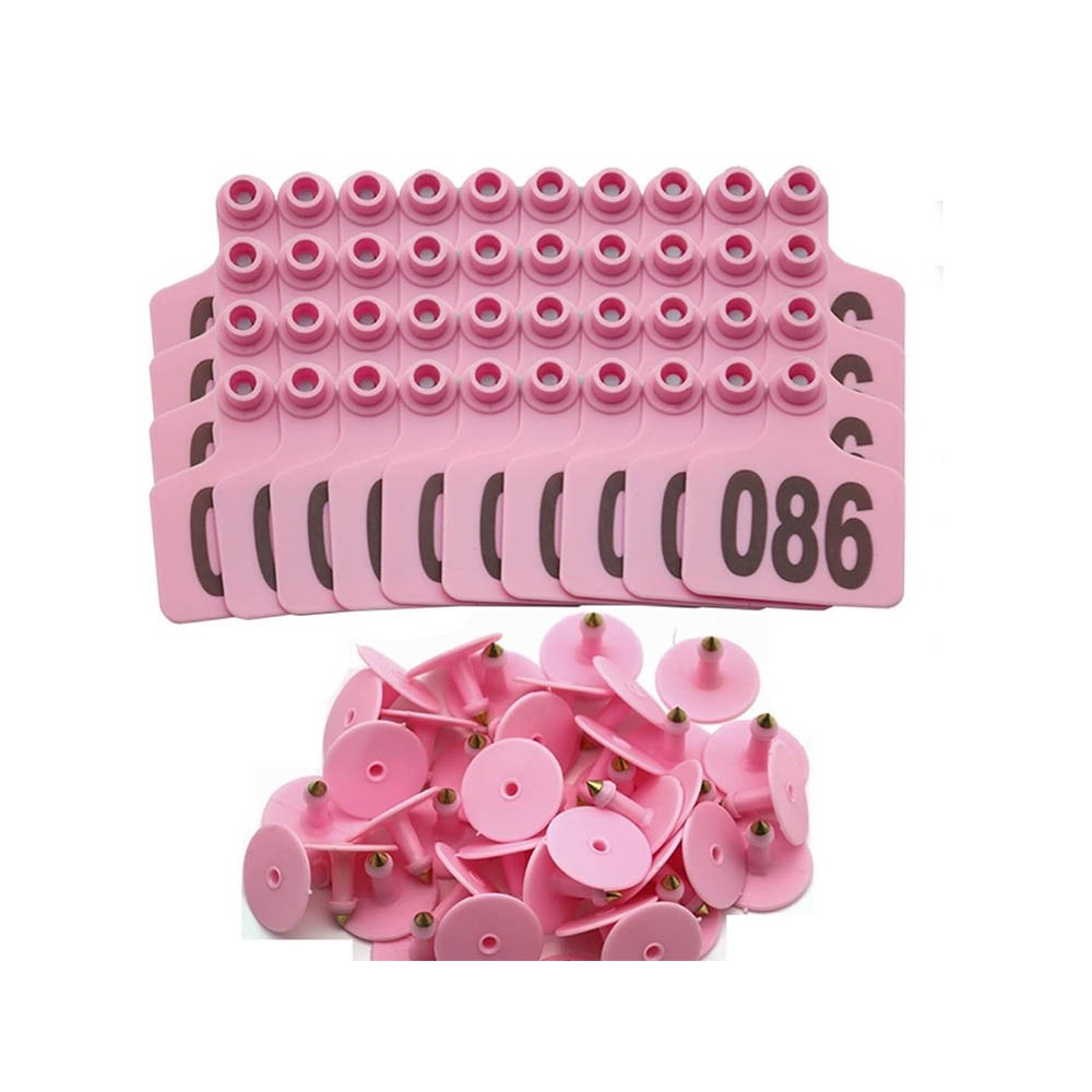 Cattle Ear Tag Applicator - 100枚入り 001-100番号 牛耳タグカード 識別用農場機器 豚・羊耳タグ 実用的で耐久性のある豚・山羊耳タグ