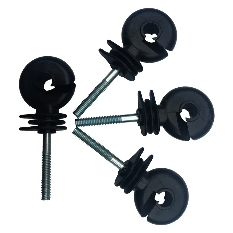 Electric Fence Insulator Post - 電気柵用絶縁体50個入り。ねじ込み式で、支柱に取り付けやすく、回転も容易。電気柵用リング絶縁体。小動物の侵入を防ぐ。