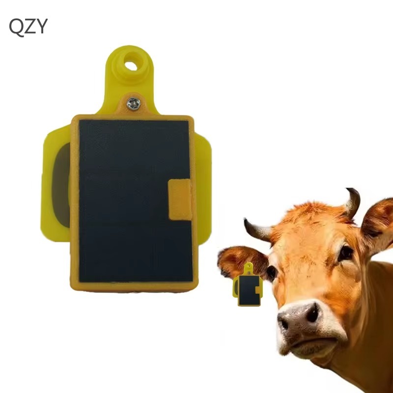 Animal Gps Tracker 4G Solar - QZY牧場管理システムIP65 7日間スタンバイスマートアラートソーラー電源4G GPSトラッカー動物用イヤータグ