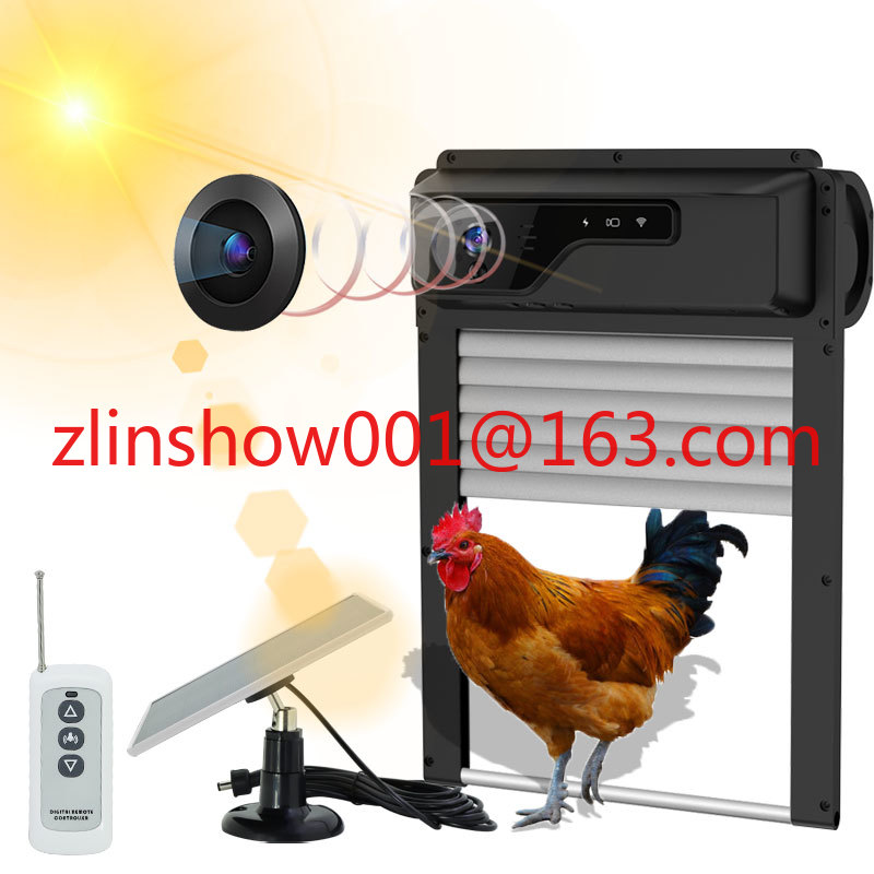 Automatic Chicken Door Opener Solar - 太陽光発電自動リモコン鶏小屋ドアオープナー（カメラ付き）