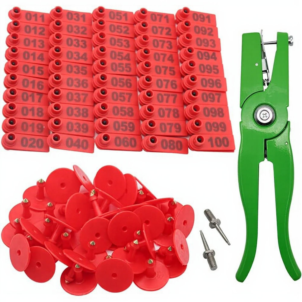 Cattle Ear Tag Applicator - 動物用耳標付けプライヤー 24cm アルミ合金製 牛 豚 ヤギ