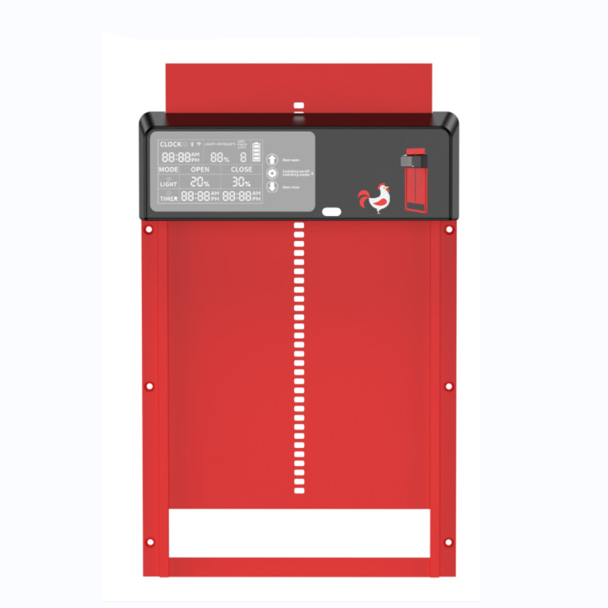 Automatic Chicken Door Opener Solar - ソーラーとプログラム可能なLCDディスプレイを備えた自動鶏小屋ドアオープナー、タイマーと光で制御される動作モード