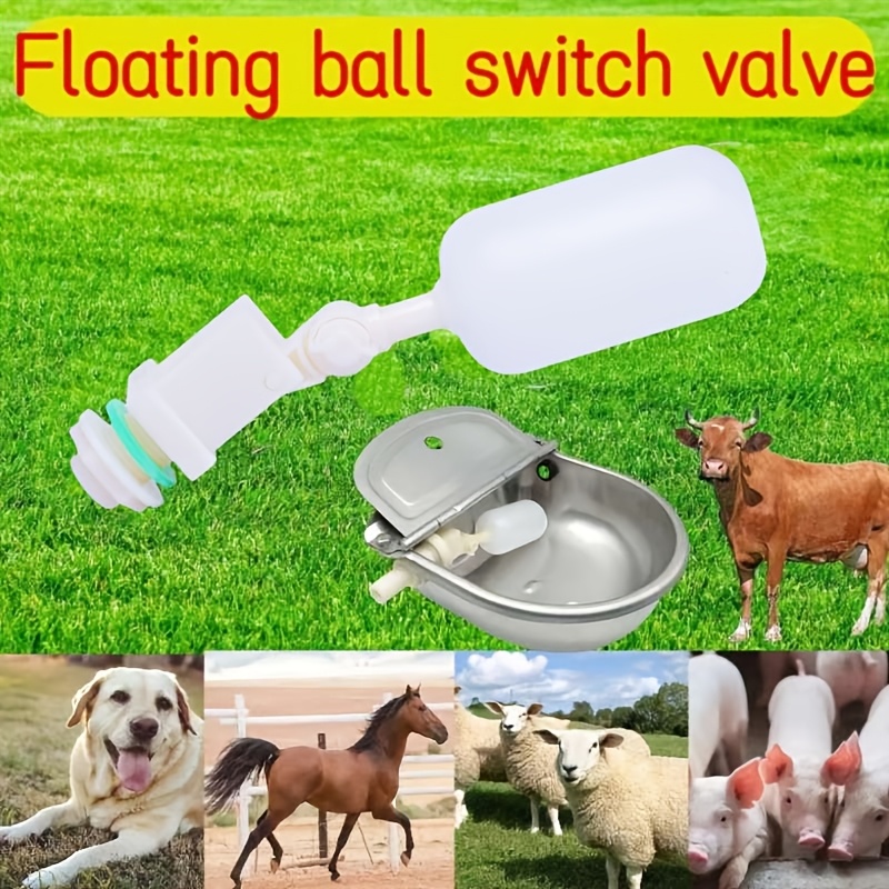 Livestock Water Trough Float Valve - 2個入り牛用ウォーターフロートバルブ1/2インチ、自動給水器、馬、ヤギ、羊、豚、犬用ウォータートラフ、農場家畜用品
