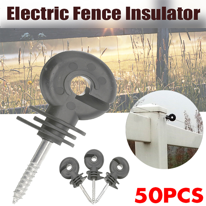 Electric Fence Insulator Post - 多機能電動フェンスシンサーター、耐久性のあるネジポスト、投稿物、ガーデンアクセサリー、50個