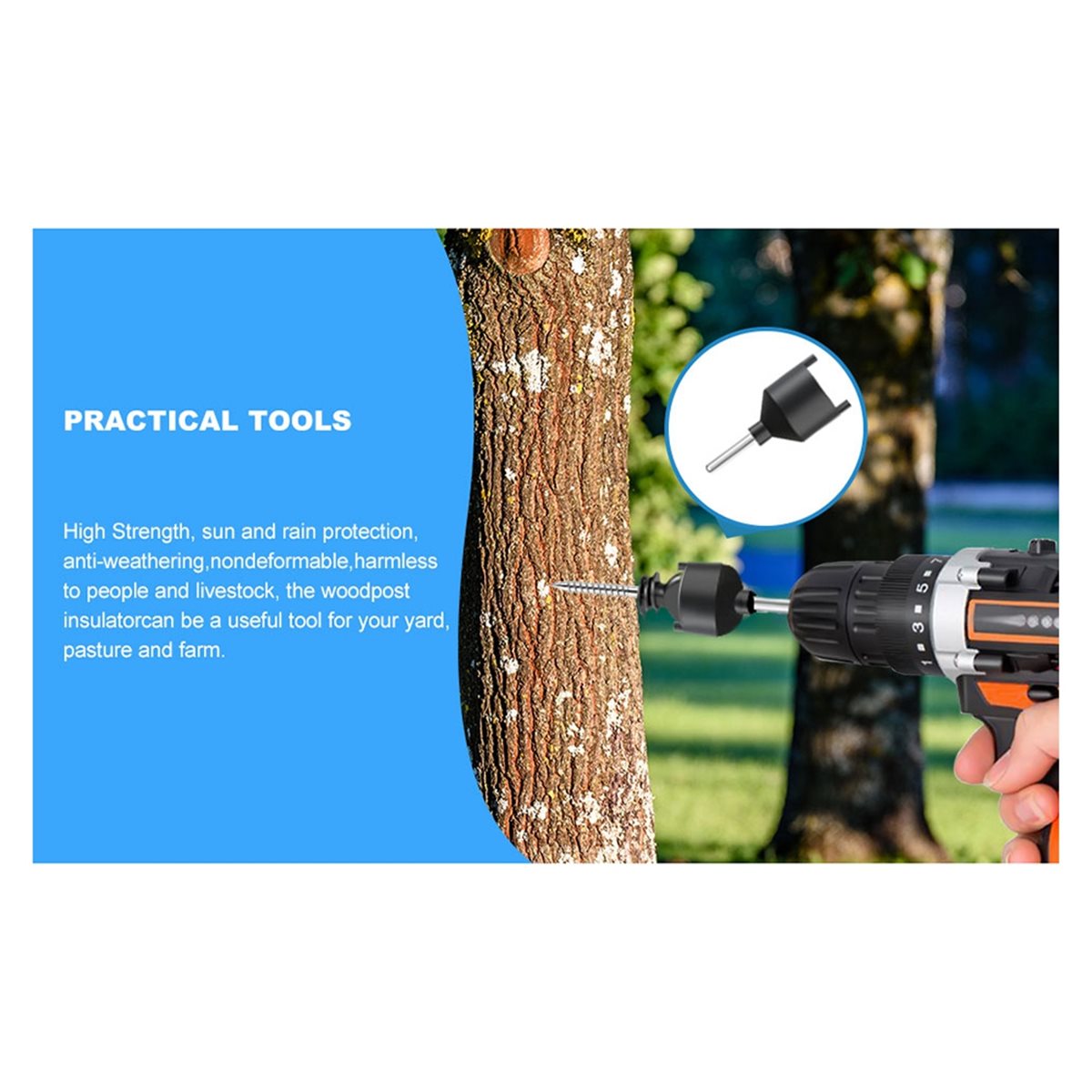 Electric Fence Insulator Post - 2026年トレンド電気柵用絶縁体、絶縁体フェンスリングポスト木製ポスト絶縁体、1個の絶縁体ソケットツール60個入り