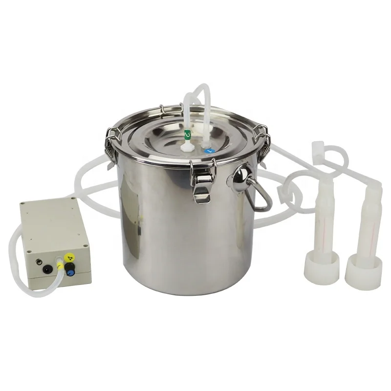 Goat Milking Machine Portable - 電動で速度調整可能な牛乳搾乳機。ステンレス製で、持ち運びが簡単、操作も容易。自動停止機能付き。ヤギ、羊、牛に対応。