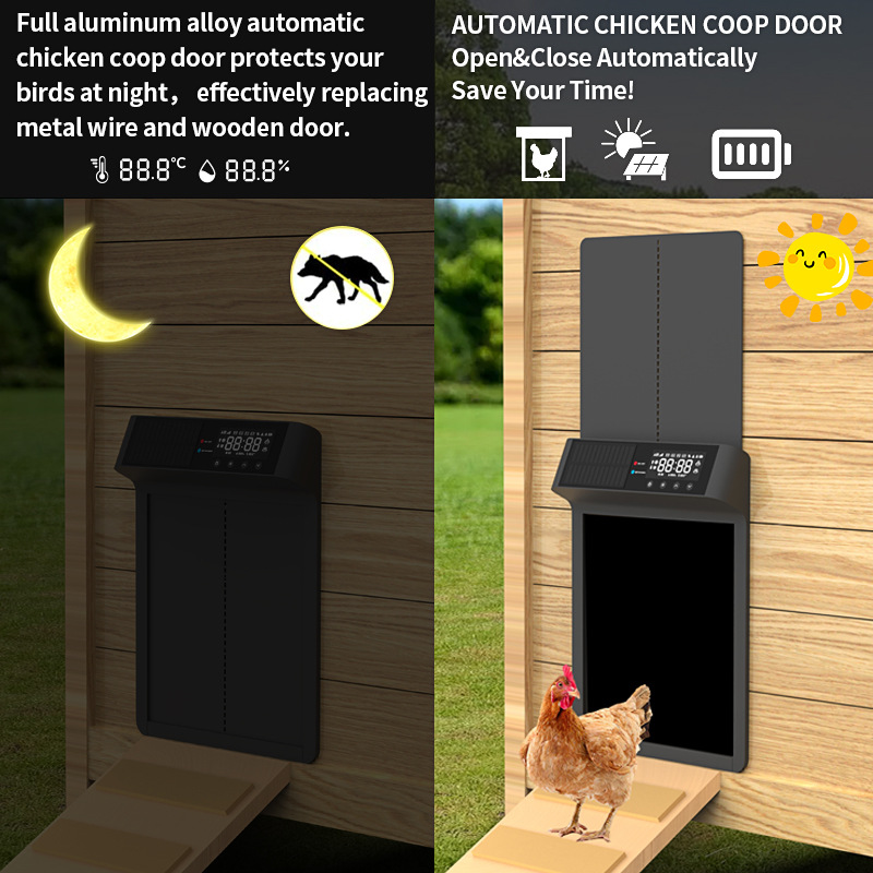 ソーラー式鶏小屋ドア開閉装置 自動鶏小屋フェンスドアタイマー - Automatic Chicken Door Opener Solar のレビューと価格