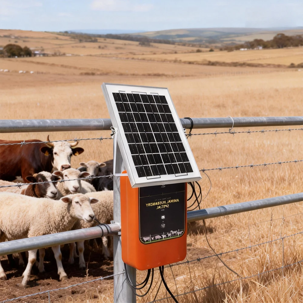 ソーラー式12KV 1.2J 10KM 電気柵用電源装置。家 - Livestock Fence Energizer 12V のレビューと価格