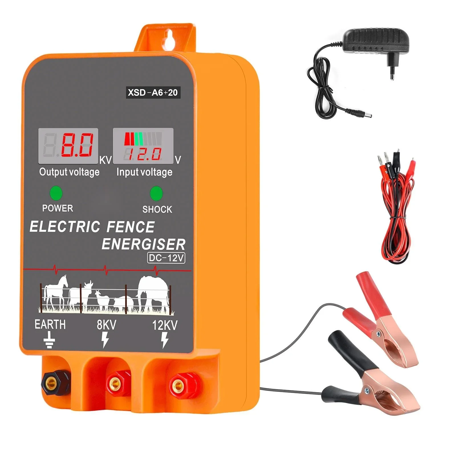 20km対応の電気柵用電源装置。5.5ジュール、LCDディス - Livestock Fence Energizer 12V のレビューと価格