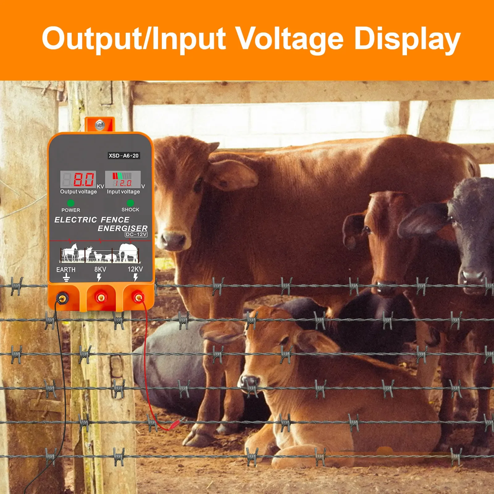 20km対応の電気柵用電源装置。5.5ジュール、LCDディス - Livestock Fence Energizer 12V のレビューと価格