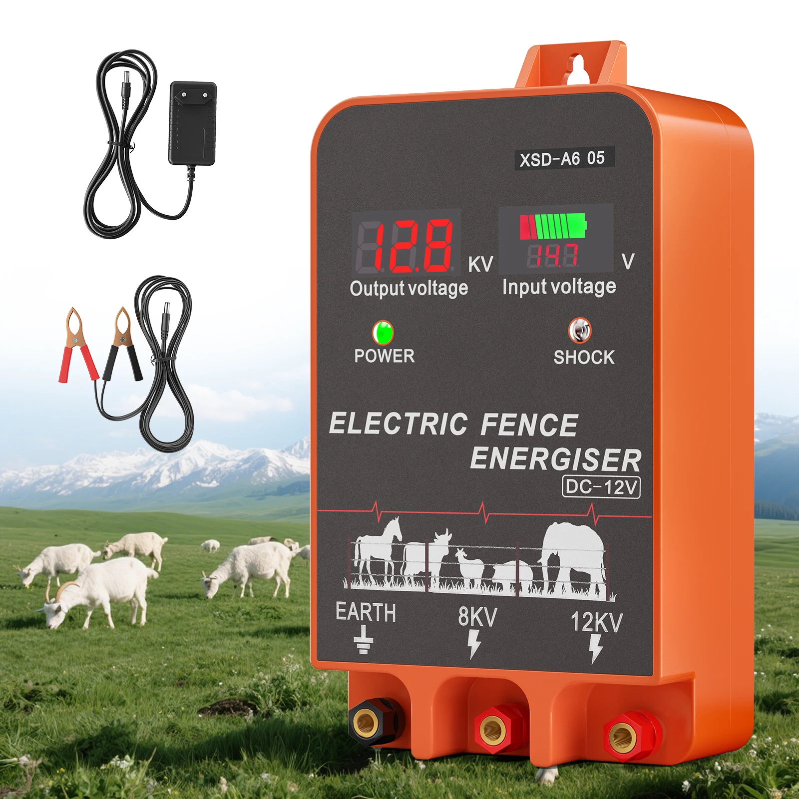 a*-5 KM 電気柵用電源装置、2ジュール、LCDディスプ - Livestock Fence Energizer 12V のレビューと価格