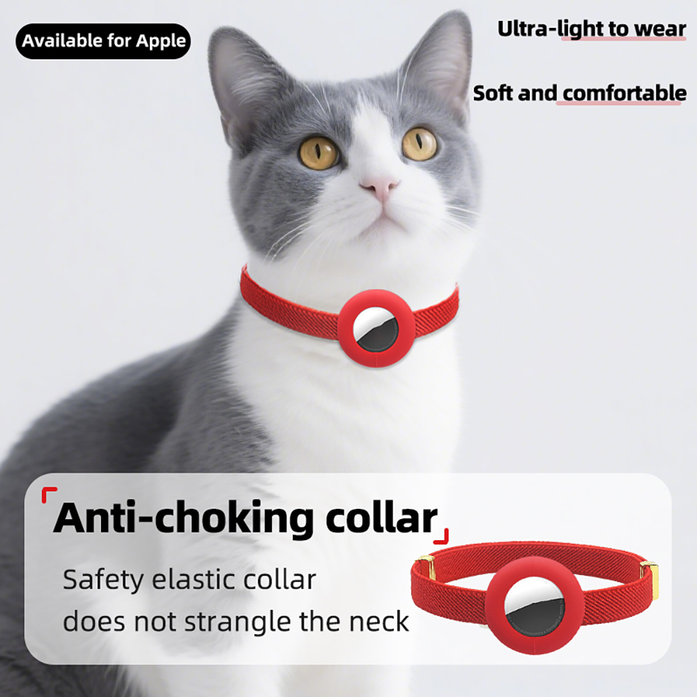 伸縮性のあるAirTag用猫用首輪。サイズ調整可能で、子猫や - Gps Tracker Cattle Collar のレビューと価格