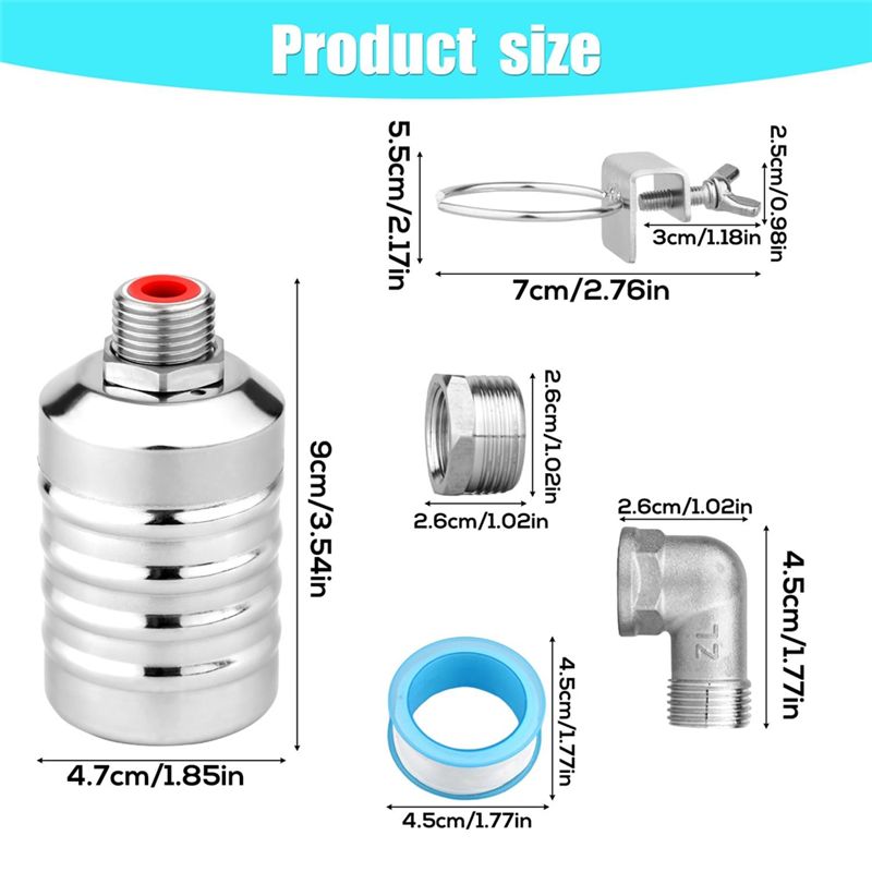 DTA4 ステンレス製水用フロートバルブ、水槽・プール・家畜 - Livestock Water Trough Float Valve のレビューと価格