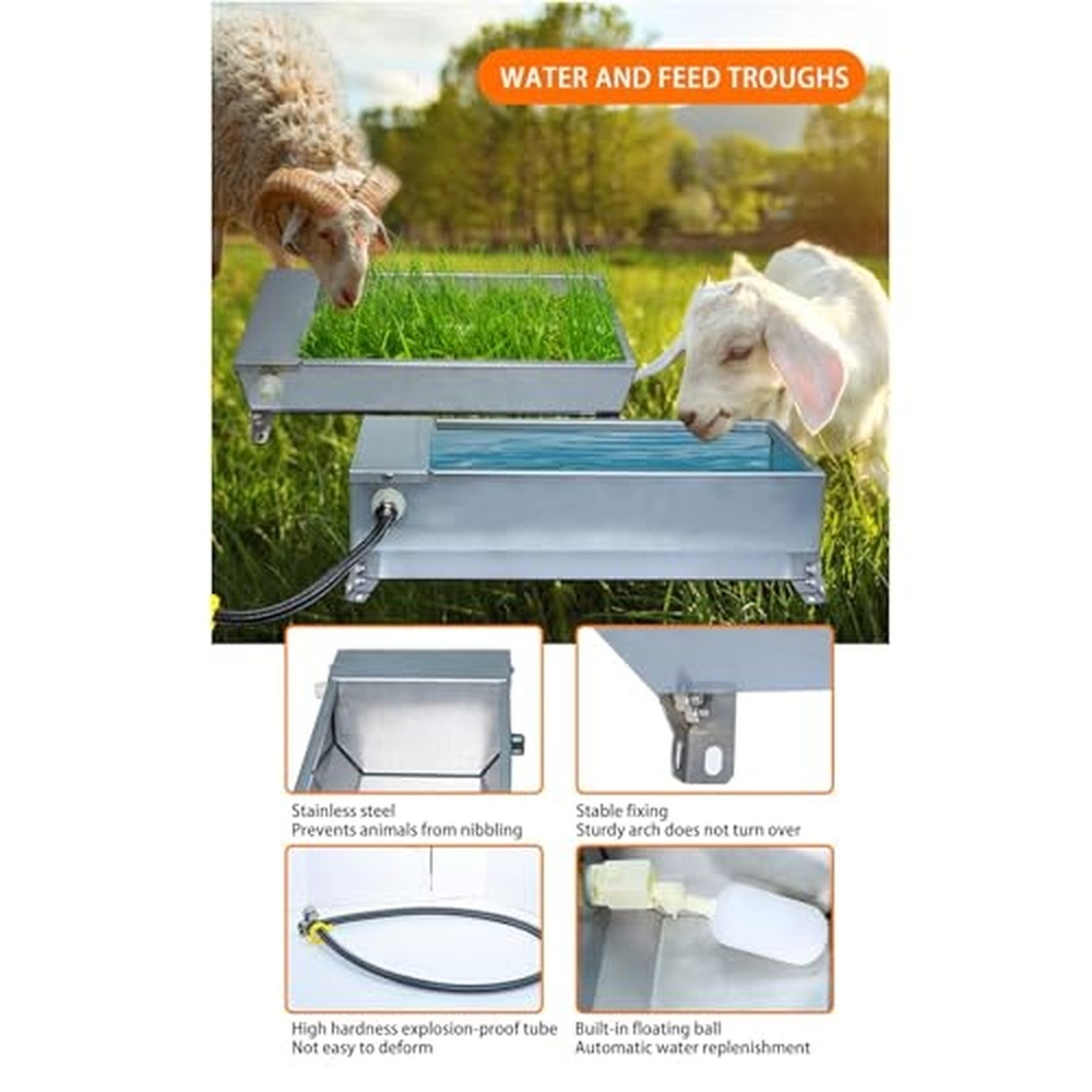 自動給水式家畜用給水槽。7.5Lの水タンクとフロートバルブを - Livestock Water Trough Float Valve のレビューと価格
