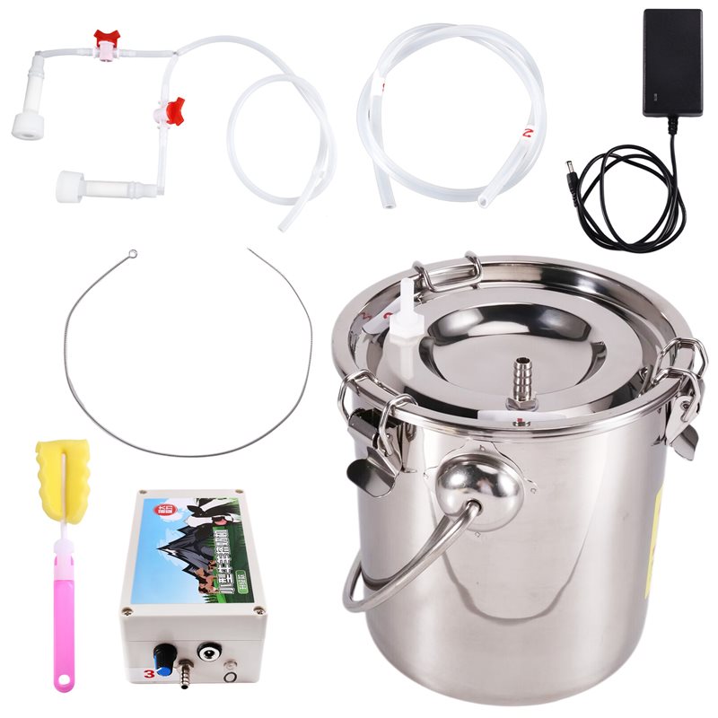 真空ポンプ式搾乳機 パルス式 3L ポータブル ダブルヘッド - Goat Milking Machine Portable のレビューと価格