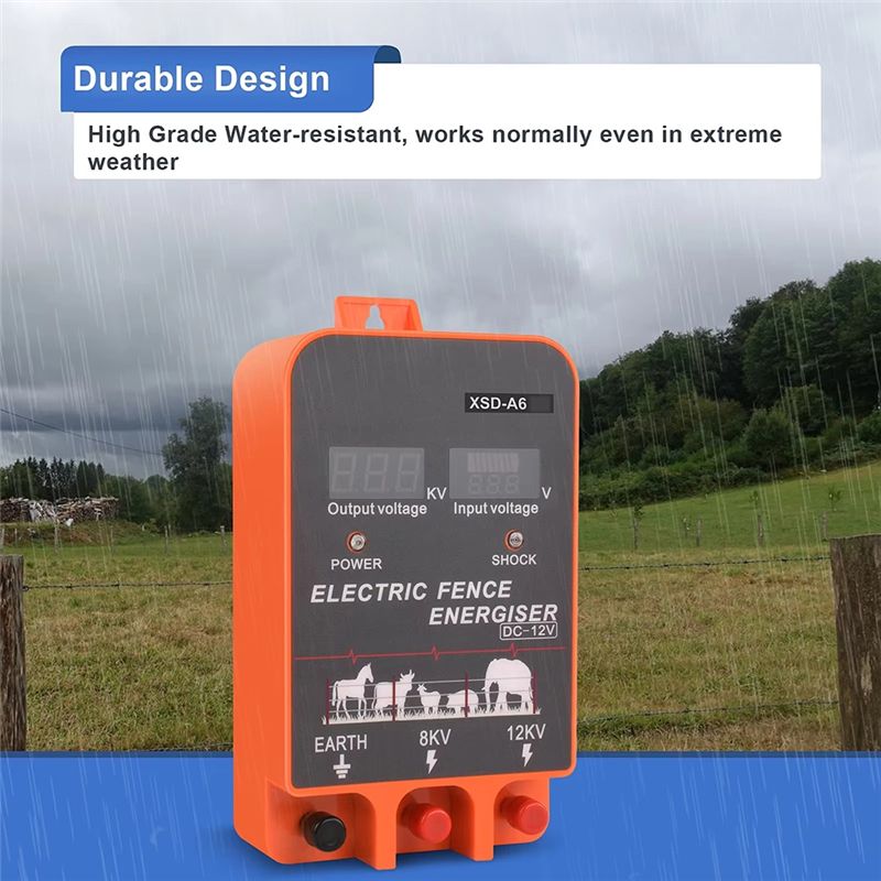 AEE4-10KM 電気柵用電源装置（LCDディスプレイ付き - Livestock Fence Energizer 12V のレビューと価格