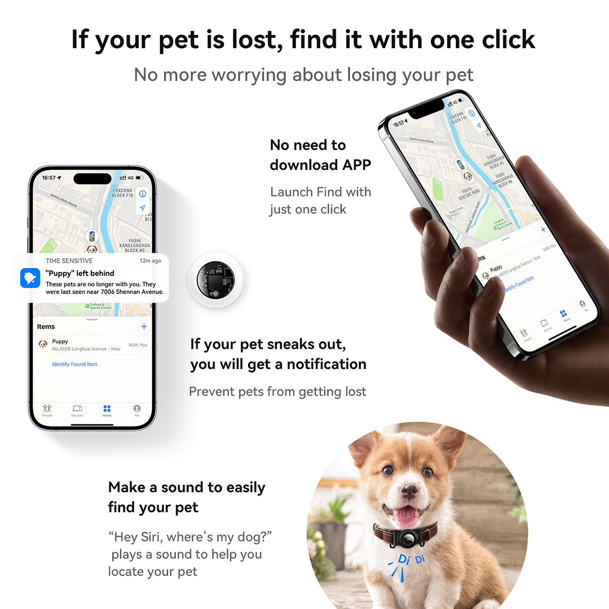 HOCOスマートタグGPSトラッカー、ペット（犬、猫）用、F - Gps Tracker Cattle Collar のレビューと価格