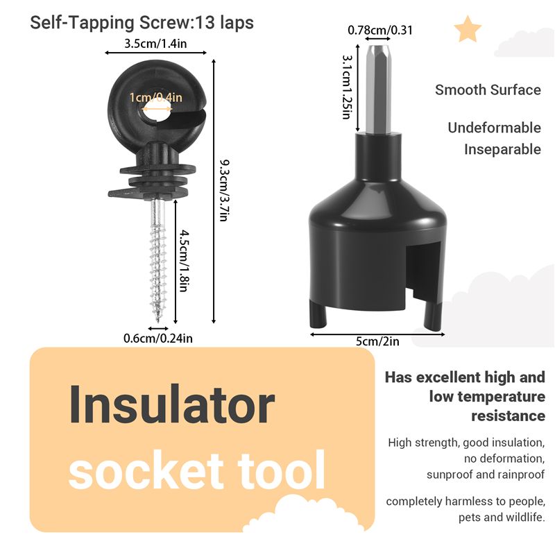 HRBAJ製 電気柵用絶縁体、柵リング、木製支柱用絶縁体、絶 - Electric Fence Insulator Post のレビューと価格
