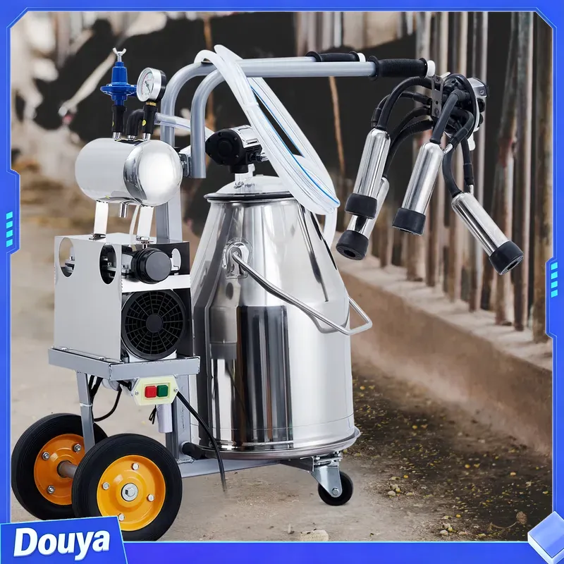 牛やヤギ用の電動搾乳機。25Lの304ステンレス製バケツ付き - Goat Milking Machine Portable のレビューと価格