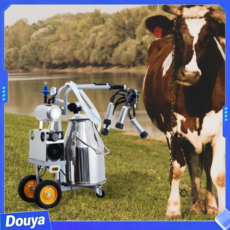 牛やヤギ用の電動搾乳機。25Lの304ステンレス製バケツ付き - Goat Milking Machine Portable のレビューと価格