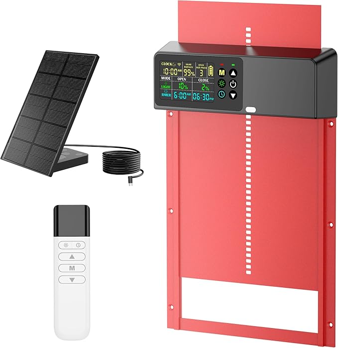 ソーラーとプログラム可能なLCDディスプレイを備えた自動鶏小 - Automatic Chicken Door Opener Solar のレビューと価格