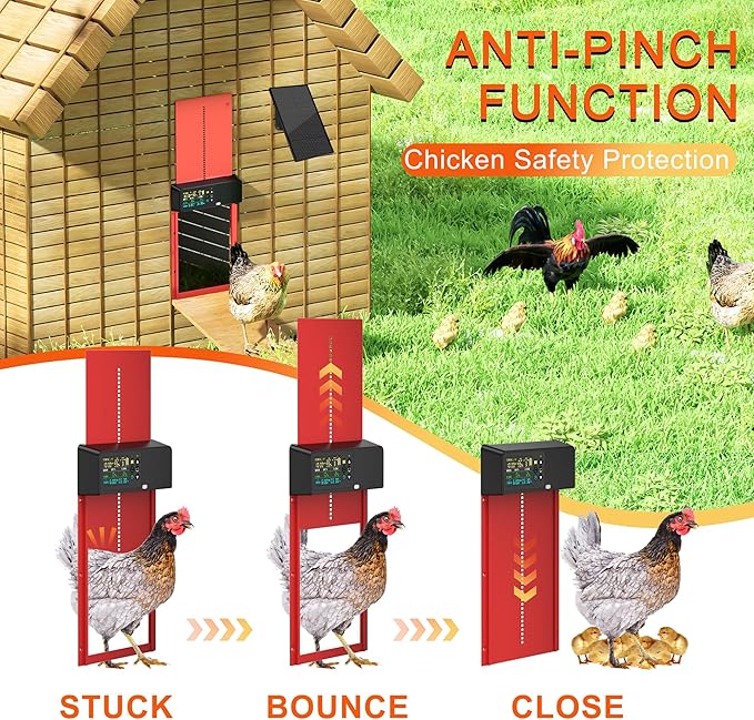 ソーラーとプログラム可能なLCDディスプレイを備えた自動鶏小 - Automatic Chicken Door Opener Solar のレビューと価格