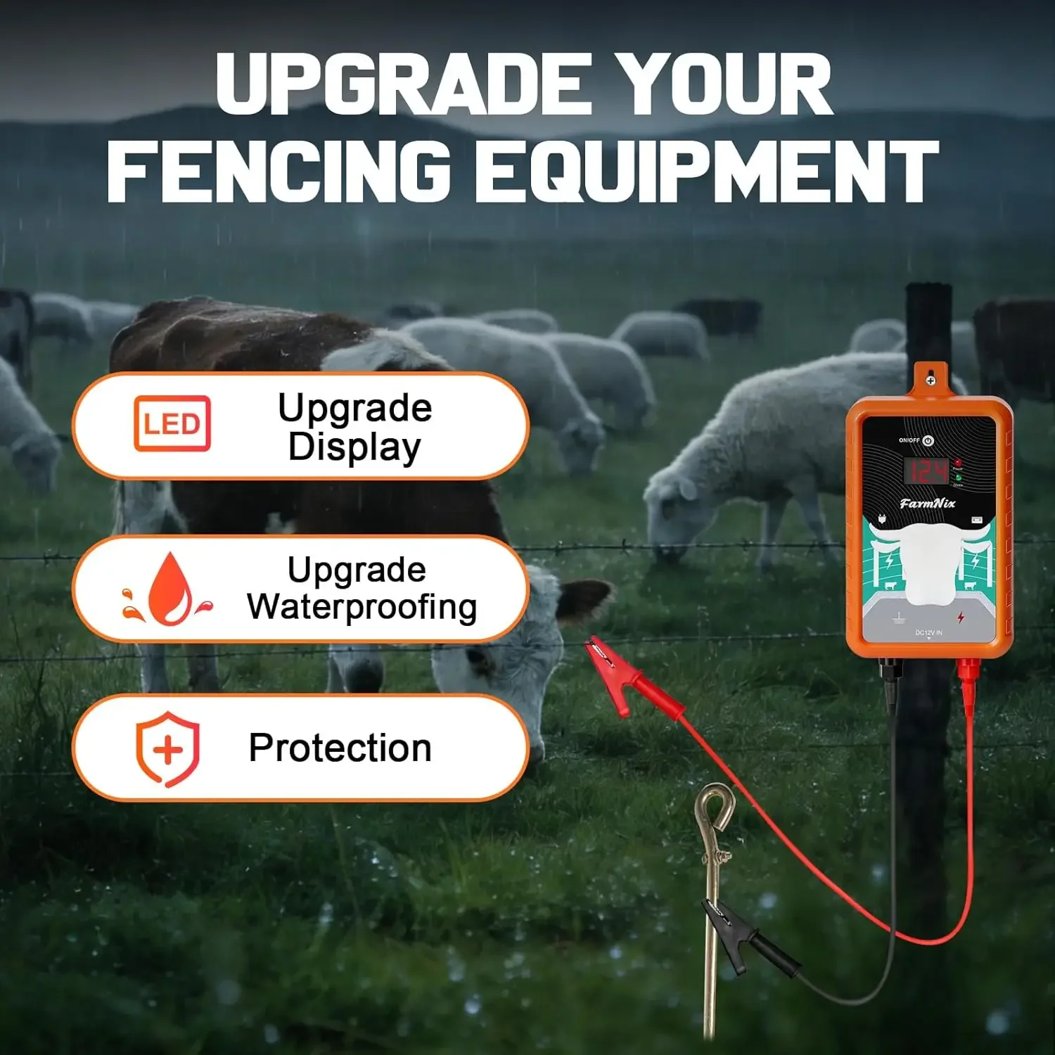 15マイル/24キロ対応の電気柵用電源装置。4ジュール、LC - Livestock Fence Energizer 12V のレビューと価格