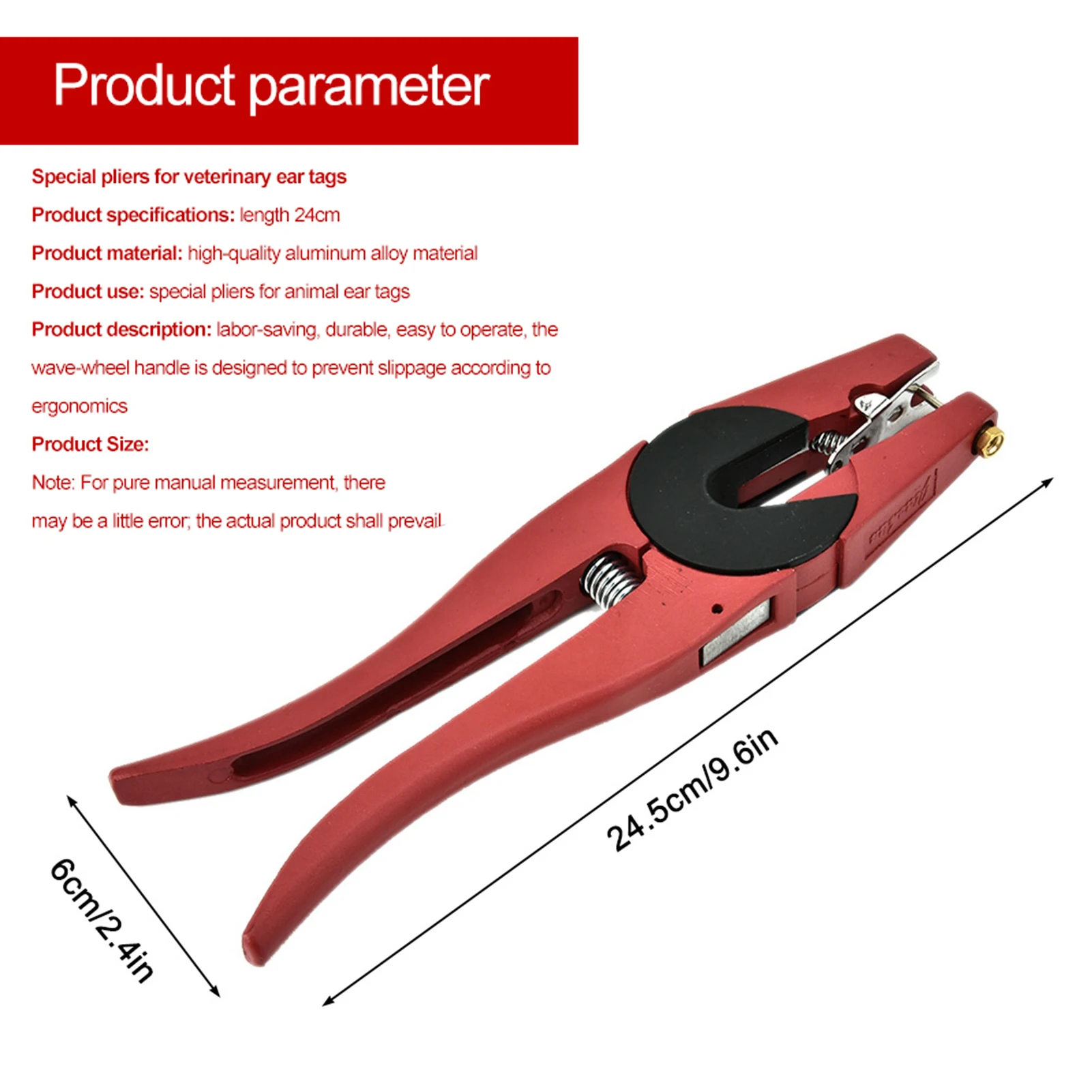 赤合金製耳標プライヤー、家畜用人間工学に基づいた動物耳標装着 - Cattle Ear Tag Applicator のレビューと価格