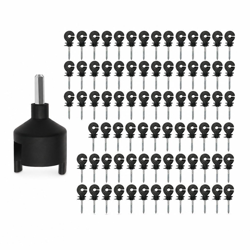 80個入り電気柵用絶縁体、1つの設置ツールキット、Tポスト木 - Electric Fence Insulator Post のレビューと価格