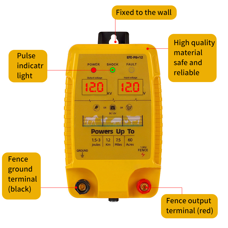 12V 12KV 5KM 電気柵エナジャイザー、LCDディス - Livestock Fence Energizer 12V のレビューと価格