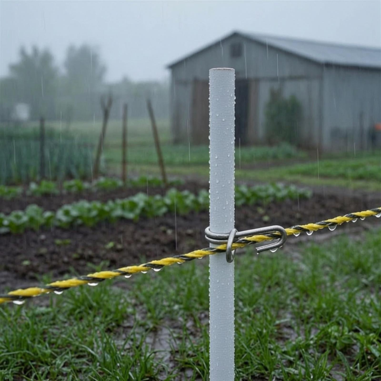 電気柵用ワイヤー絶縁クリップ。頑丈なステンレス製で、丸型のグ - Electric Fence Insulator Post のレビューと価格