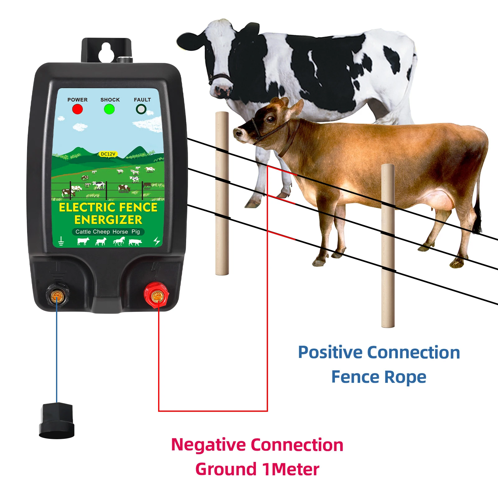 DC 12V 10KM 高電圧電気柵充電器コントローラー、牛 - Livestock Fence Energizer 12V のレビューと価格