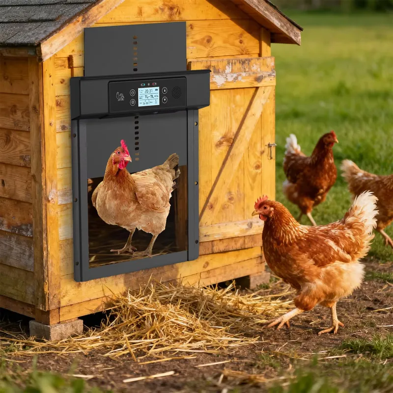 スマート自動防水アルミ製鶏小屋ドアオープナー（WiFi、ソー - Automatic Chicken Door Opener Solar のレビューと価格