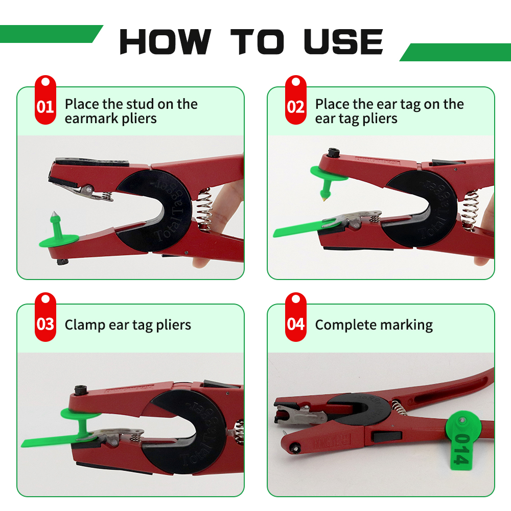 100個入り 羊耳標プライヤー 001-100 プラスチック - Cattle Ear Tag Applicator のレビューと価格