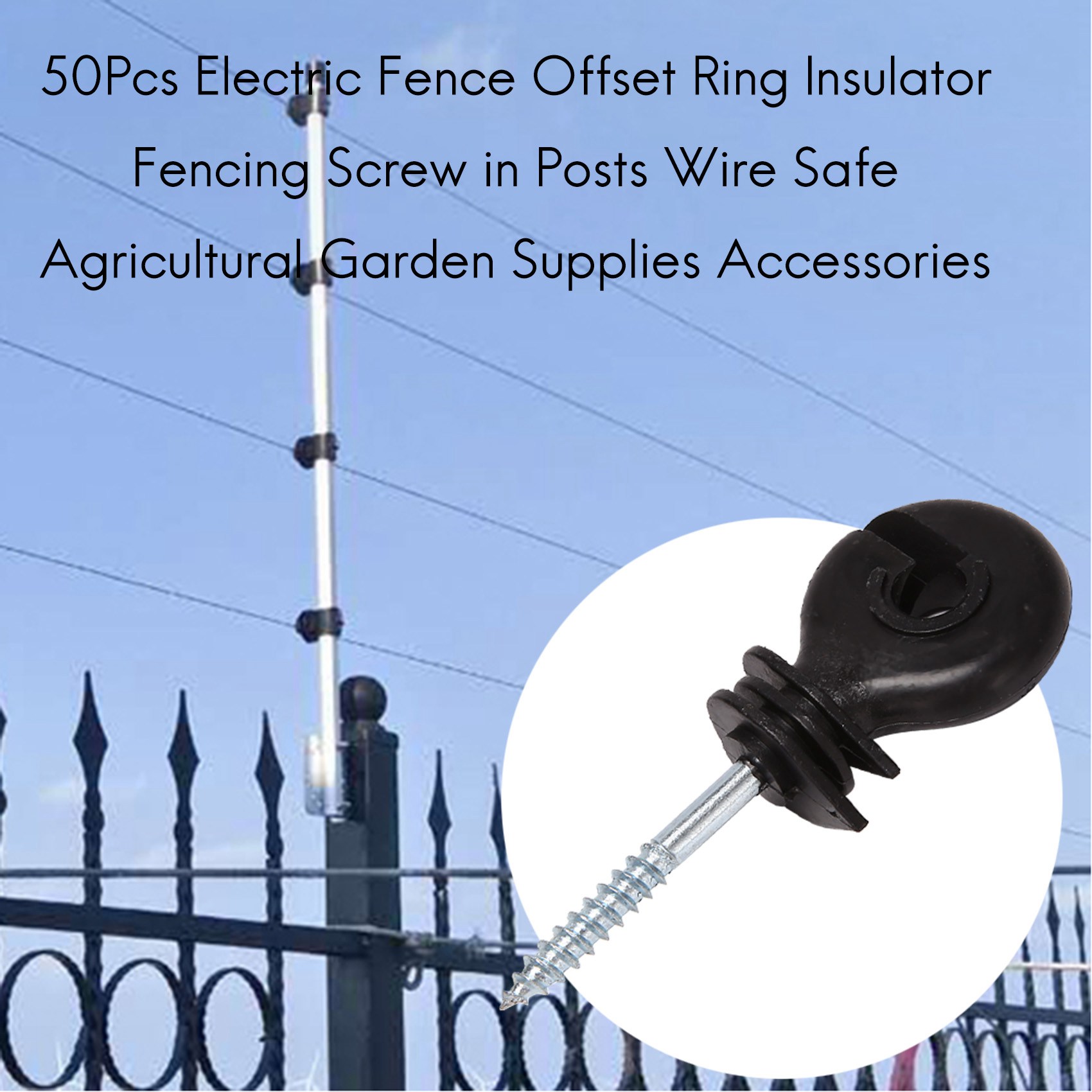 GTS 50個入り 電気柵オフセットリングインシュレーター  - Electric Fence Insulator Post のレビューと価格