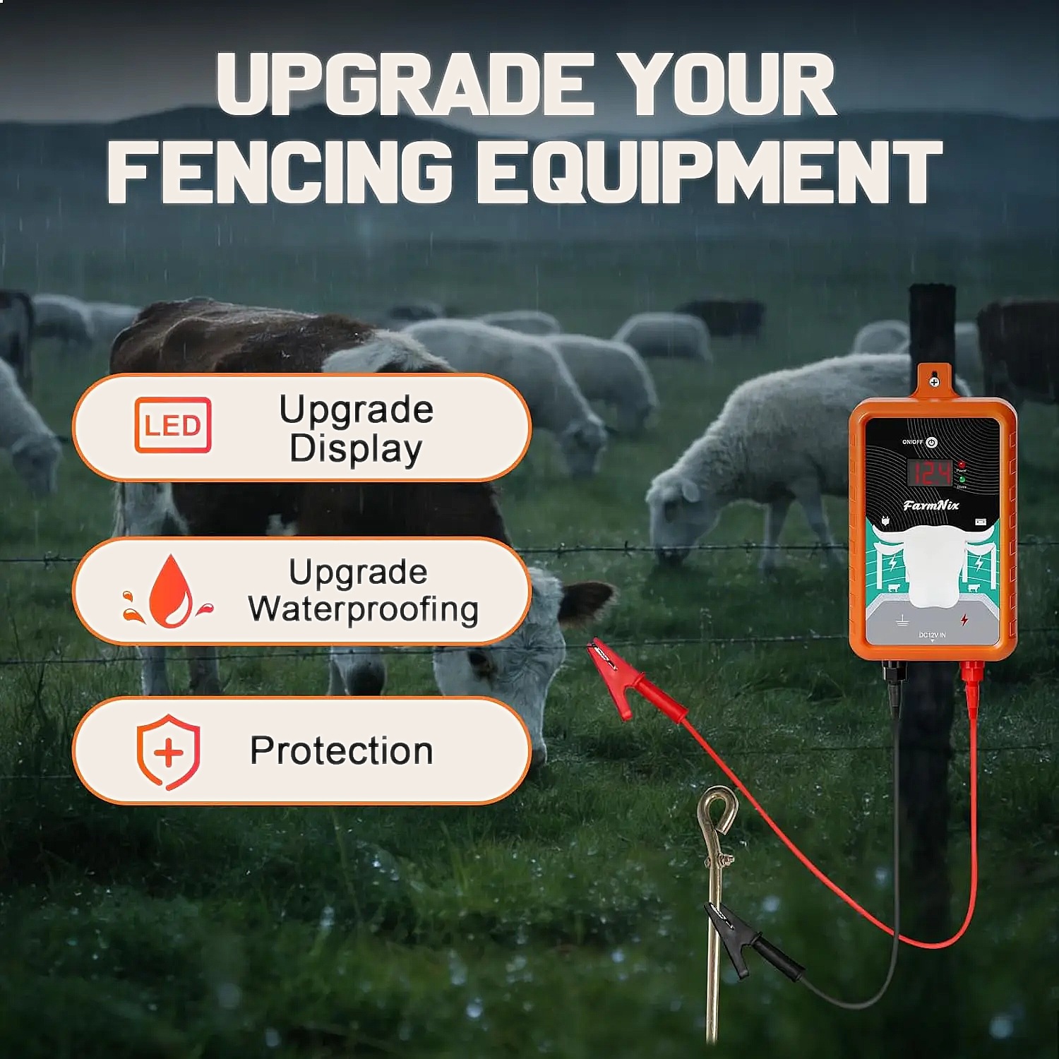 15マイル24KM電気柵用エナジャイザー 4ジュール LCD - Livestock Fence Energizer 12V のレビューと価格